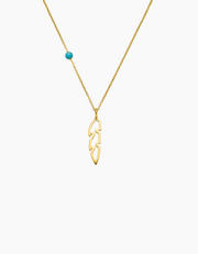 Open feather necklace gold plated